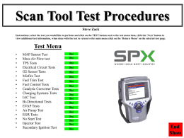 Scan Tool Test Procedures