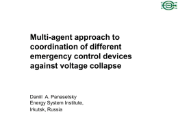 Multi-agent approach to emergency control of power system