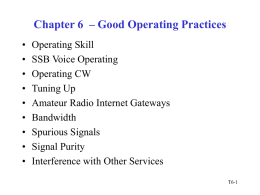 Chapter 6 - Good Operating Practices