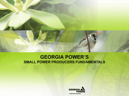 GEORGIA POWER’S SMALL POWER PRODUCERS …