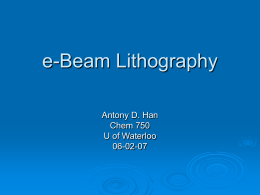 e-Beam Lithography - University of Guelph
