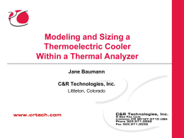 Modeling and Sizing a Thermoelectric Cooler Within a