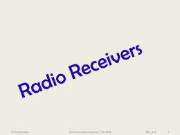 Radio Receivers - Srinivasa Rao Welcomes You