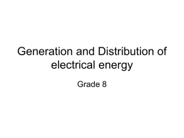 Generation and Distribution of electrical energy