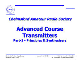 Transmitters-1 - Principles & Synthesisers