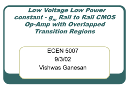 Low Voltage Low Power constant-gm Rail to Rail CMOS Op
