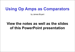 Op Amps as Comparators
