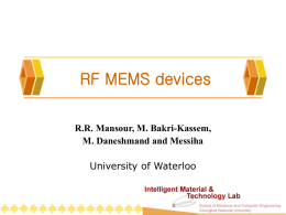 RF MEMS devices - 임기조 교수님 홈페이지 입니다.
