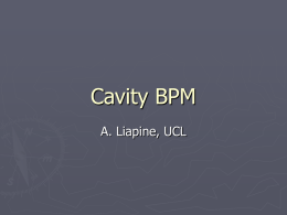 Cavity BPM Plans