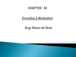 CHAPTER : 04 Encoding & Modulation