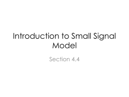 Introduction to Small Signal Model