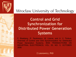 Control and Grid Synchronization for Distributed Power