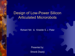 Design of Low-Power Silicon Articulate Microrobots