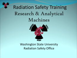 Radiation Safety Training Washington State University