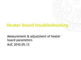 Heater board troubleshooting - Cooperative Institute for