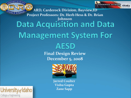 Data Acquisition and Data Management System For AESD
