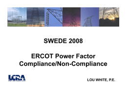 ERCOT Power Factor Compliance/Non