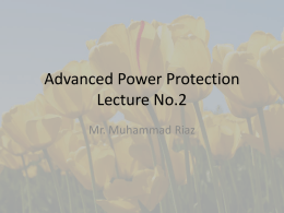 Advanced Power Protection Lecture No.2