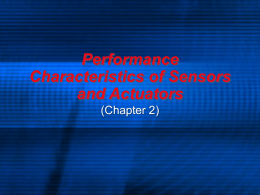 Performance Characteristics of Sensors and Actuators