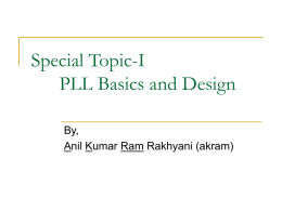 Special Topic-I PLL Basics and Design
