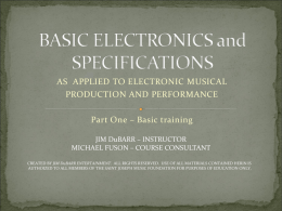 BASIC ELECTRONICS and SPECIFICATIONS