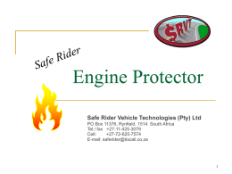 Engine Protector - Safe Rider Vehicle Technologies