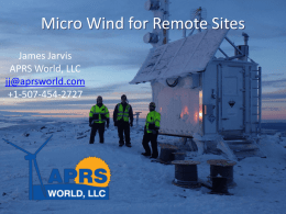 Micro wind for remote sites
