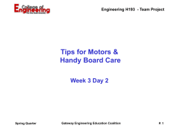 ENG H193 - Tips for Motors and Handy Board