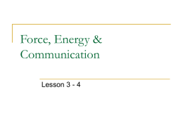 Force, Energy & Communication