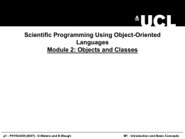 Scientific Programming Using Object