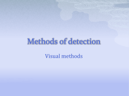 Methods of detection - الدكتورة / زينب بنت