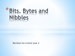 Bits, Bytes and Nibbles