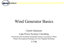 Wind Generator Basics - Cape Power Systems Consulting
