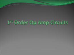 1st Order Op Amp Circuits