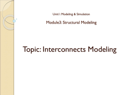 Unit1: Modeling & Simulation Module3: Structural Modeling