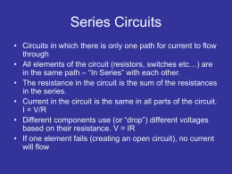 Series Circuits - Athens Academy ~Homepage