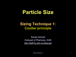 Particle Size - International Islamic University Malaysia