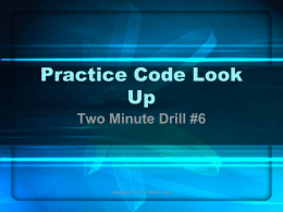 Practice Code Look Up