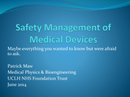 Medical Device Electrical safety - Safety