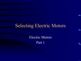 Selecting Electric Motors