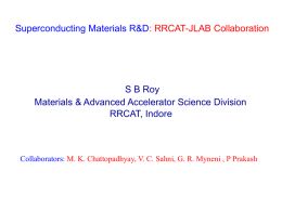 Superconducting materials R&D: RRCAT