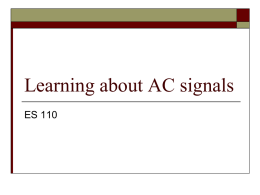 Learning about AC signals