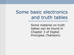 Some basic electronics and truth tables