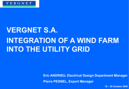 Integration of a wind farm into the utility grid