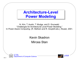 Architecture-Level Power Modeling
