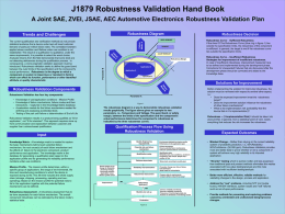 At-a-glance chart of the J1879 Robustness Validation Standard