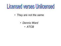 Licensed vs. Unlicensed Devices