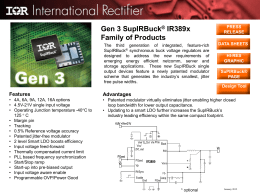 Gen 3 SupIRBuck ® IR389x Family of Products