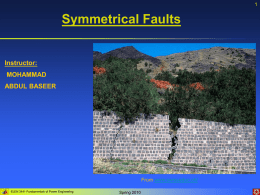 Lecture 11: Symmetrical faults