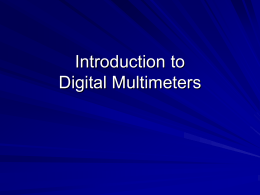 Introduction to Digital Multimeters